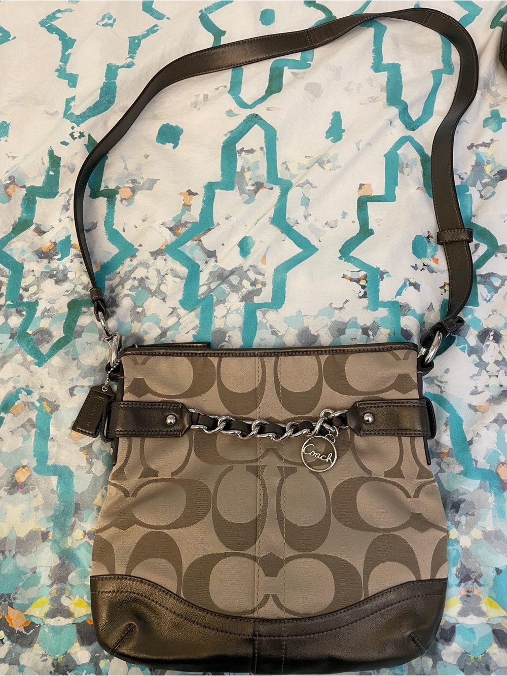NWT Coach Signature cross body bag excellent consists F19730 Khaki $328